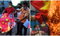 Người Ấn Độ đốt hình lãnh đạo và cờ Trung Quốc trong lễ tang 20 binh sĩ