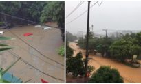 Mưa lớn ở Hà Giang từ đêm tới sáng, nhiều ô tô bị nhấn chìm