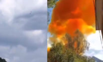 Tên lửa thử nghiệm của Trung Quốc rơi gần trường học, tạo ra đám khói màu cam độc hại