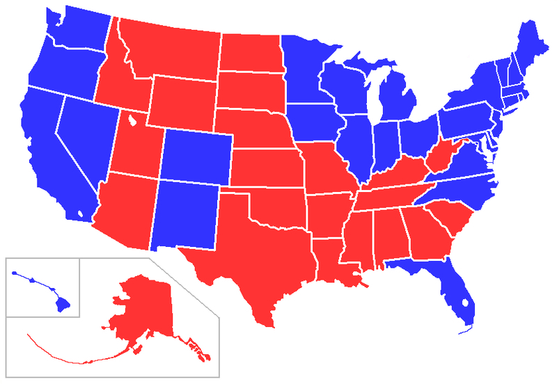 Tại sao màu đỏ gắn với đảng Cộng hòa và màu xanh với đảng Dân chủ?