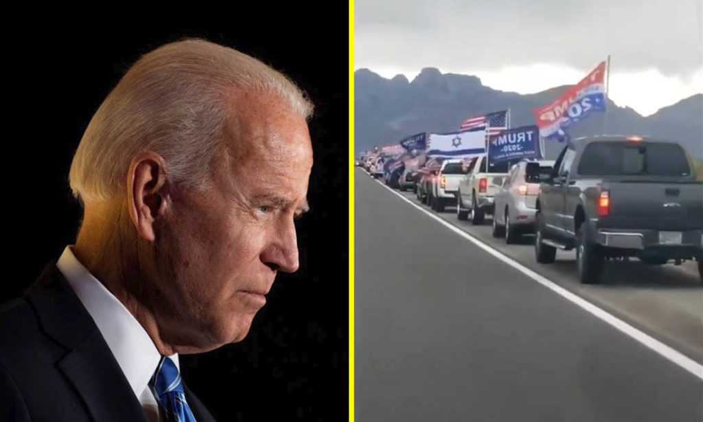 Biden-Harris lo lắng: “Số đông thầm lặng” ủng hộ Tổng thống Trump kéo dài hàng chục dặm trên các xa lộ