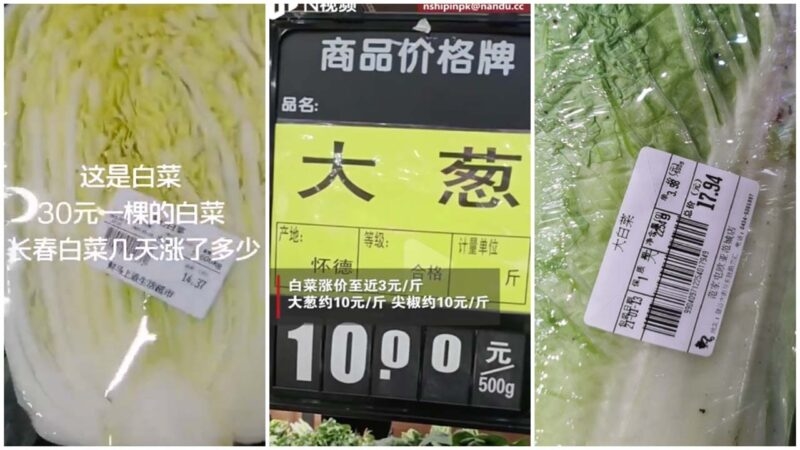 Trung Quốc: Giá rau tăng vọt, gần 10 nhân dân tệ một cây hành lá
