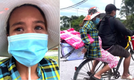Chồng đạp xe chở vợ bầu 8 tháng vượt hơn 200km về quê, chỉ với 100 ngàn đồng trong túi