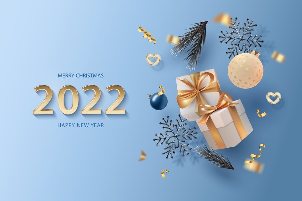 Thiệp chúc Giáng sinh và Năm mới 2022.