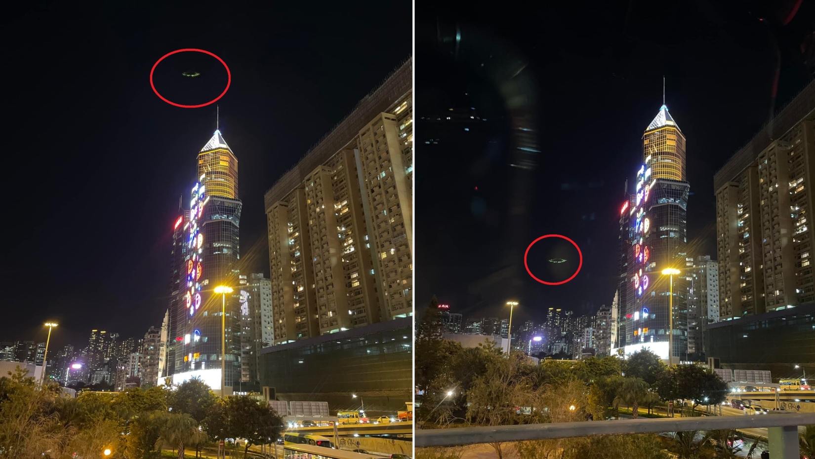UFO phát sáng xuất hiện nhiều nơi ở Hồng Kông, có cái bay suốt 10 phút mới biến mất