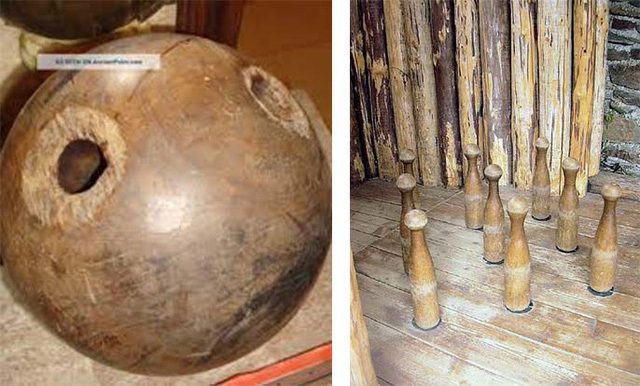 Hình ảnh dụng cụ chơi Bowling thời Ai Cập cổ đại. 