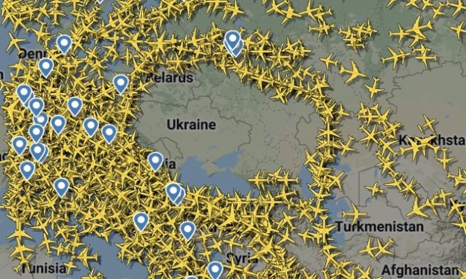 Flightradar24 - Website theo dõi máy bay quá tải do xung đột Nga - Ukraina