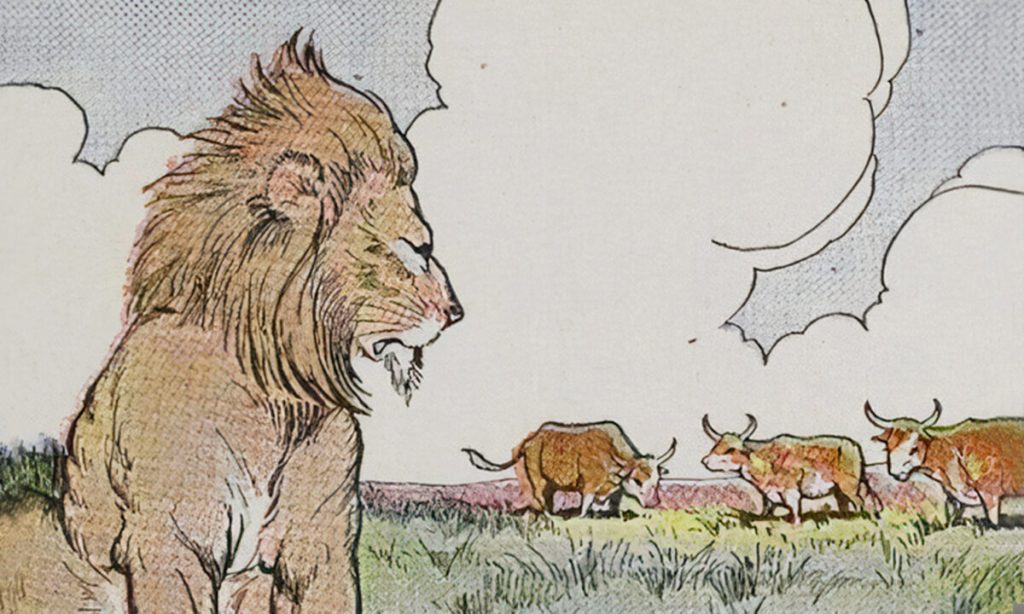 Ngụ ngôn Aesop: Ba con bò tót và một con sư tử