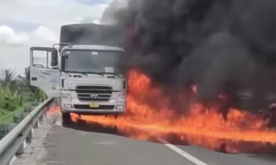 Nguyên nhân xe tải chở dầu bốc cháy trên cao tốc TP.HCM - Trung Lương