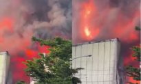Cháy lớn tại nhà kho trong cụm công nghiệp ở Bình Dương