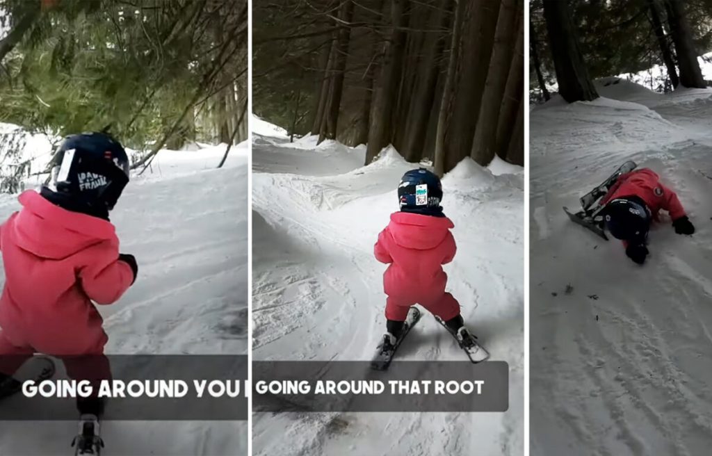 Kinh ngạc với khả năng trượt tuyết tuyệt vời của cô bé 3 tuổi