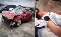 Một thanh niên đi xe ô tô tốc độ cao bị lật 5 vòng nhưng thoát chết một cách không thể tin nổi