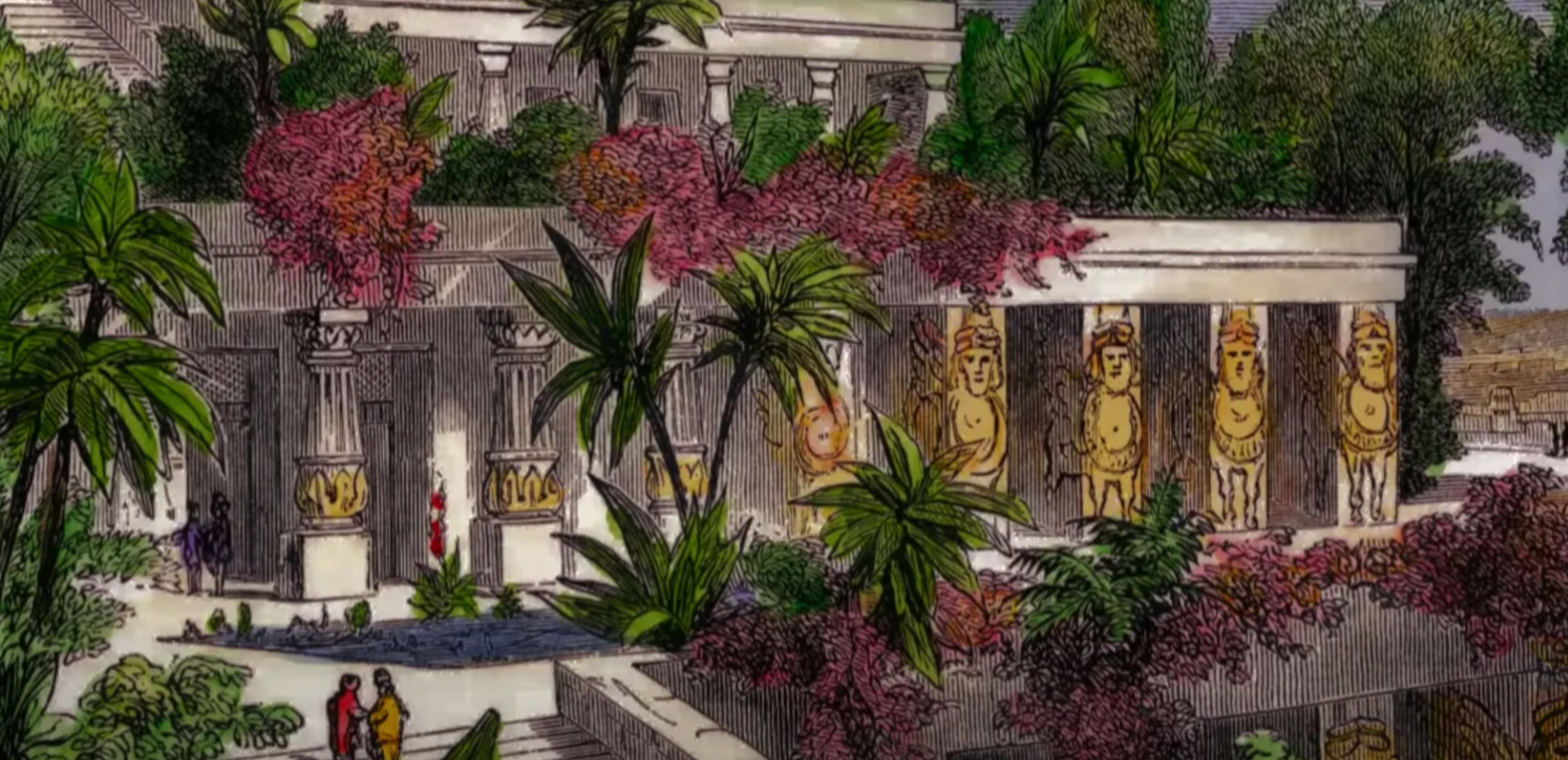 Một trong bảy kỳ quan của thế giới cổ đại - Vườn treo Babylon huyền thoại - được cho là do Nebuchadnezzar xây dựng. Tuy nhiên, người Babylon cũng vì điều này mà bắt đầu trở nên cuồng vọng, thay vì tôn thờ Chúa, họ bắt đầu sùng bái các tượng bằng gỗ, thậm chí còn muốn tranh đoạt cao thấp với Chúa (Ảnh chụp màn hình)