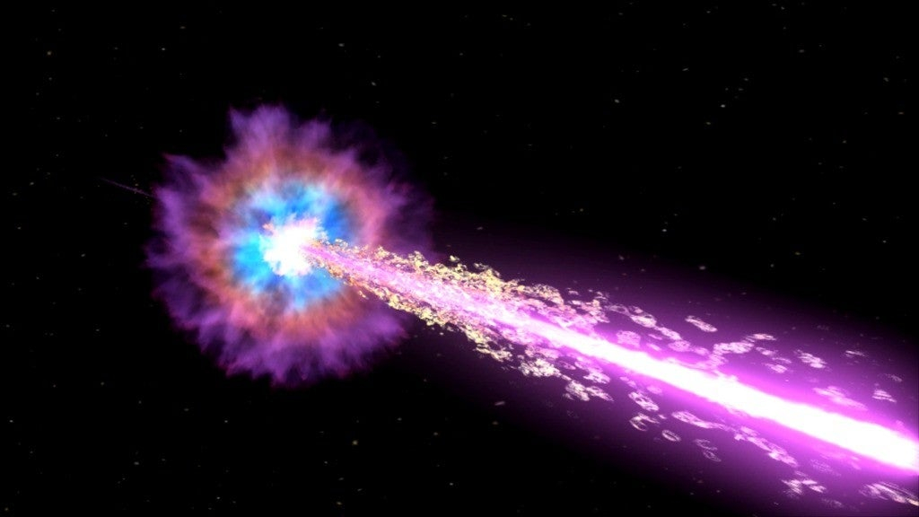 Nghiên cứu làm sáng tỏ cấu trúc dòng tia độc đáo của vụ nổ tia gamma lớn nhất kể từ sau Big Bang