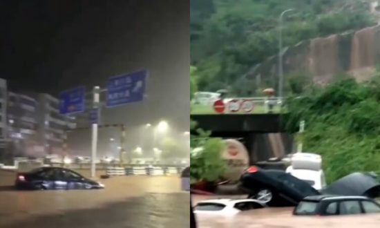 TQ: Mưa xối xả gây lũ quét ở Trùng Khánh, nhiều phương tiện bị nhấn chìm