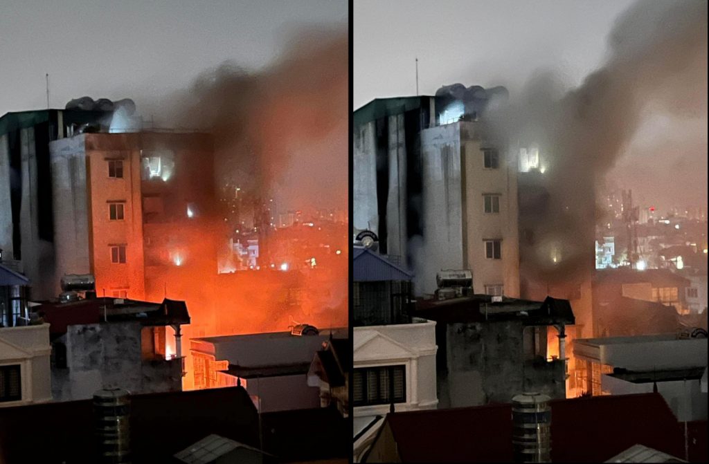 Cháy chung cư mini ở Thanh Xuân, Hà Nội. (Ảnh: Facebook)