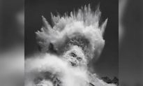 Nhiếp ảnh gia chụp được cơn sóng bão hình Thần Poseidon đội vương miện