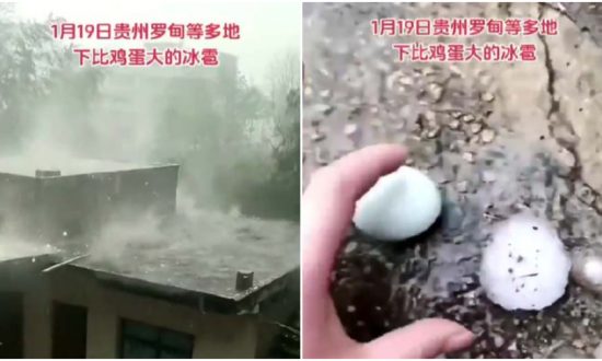 Trung Quốc: Ngay đợt rét đậm nhất, Quý Châu đột nhiên có mưa đá, to như quả trứng gà