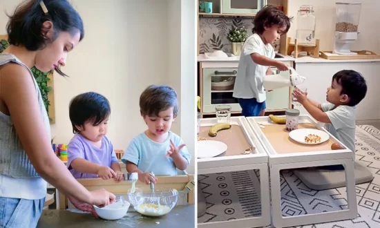 Dạy con kiểu 'lười', người mẹ trẻ tiết lộ cách dạy hai cậu con sinh đôi 2 tuổi chuẩn bị bàn ăn sáng