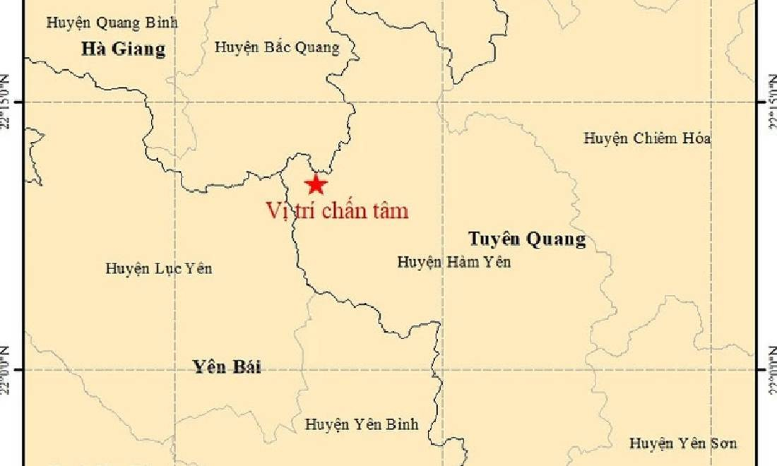 Tuyên Quang: Xảy ra động đất 4 độ richter